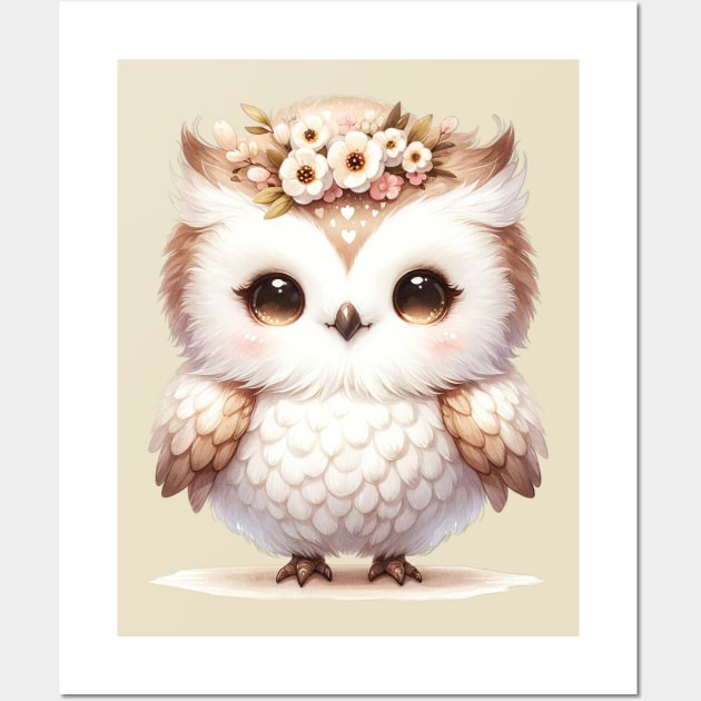 Cute Fluffy Baby Owl Wall Art by dcohea